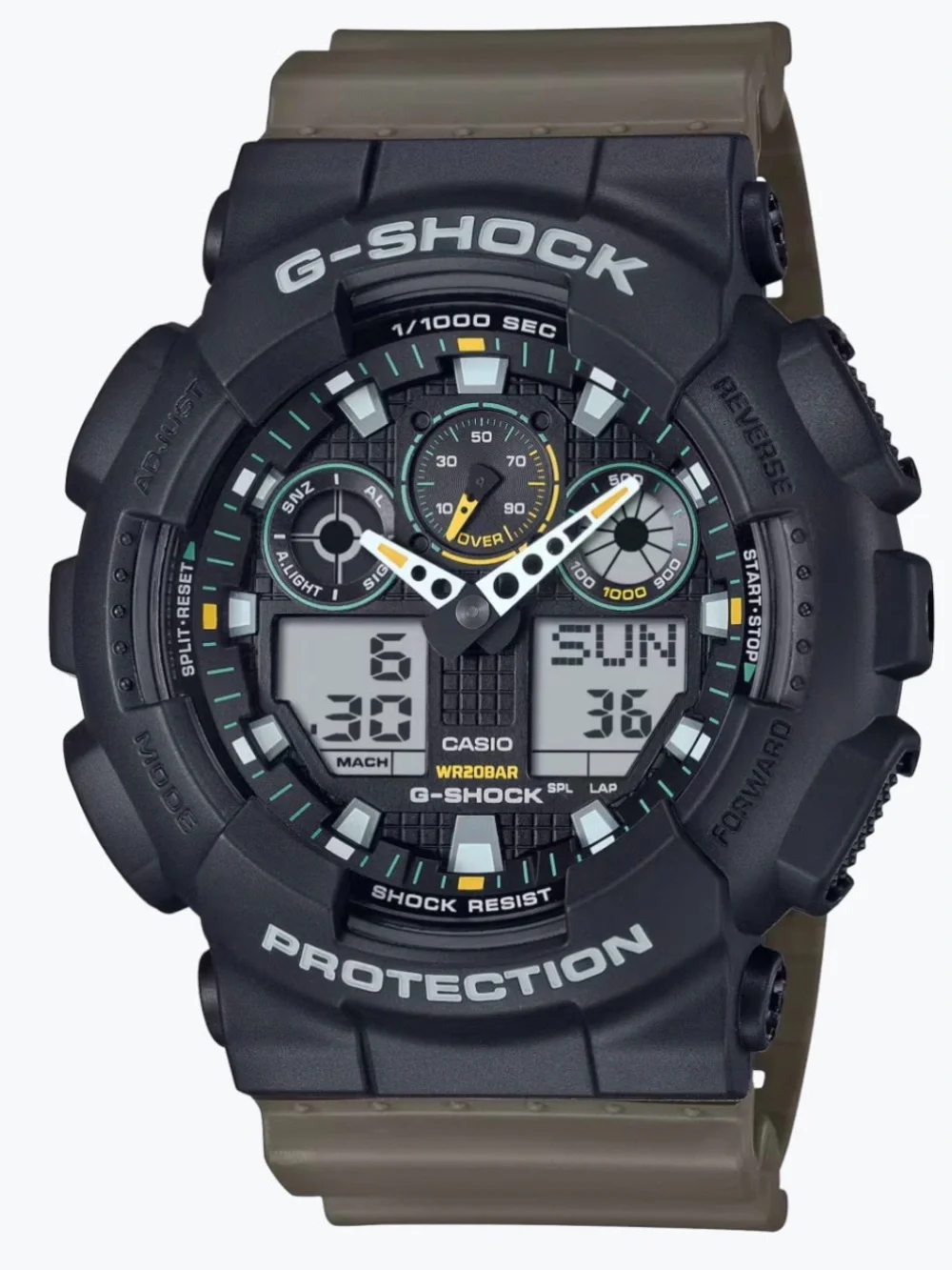 G-Shock Men's Casio Black & Olive Analog Digital Watch